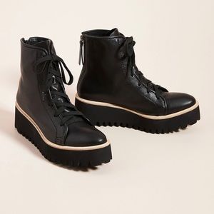 Anthropologie All Black Camper Boots Size 40.5